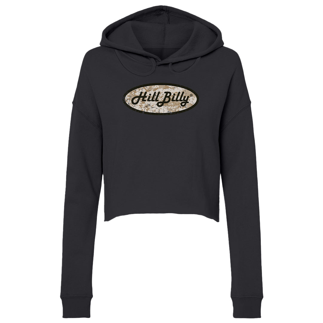 Women's | HillBilly DIGI CAMO LOGO | Lightweight Crop Hoodie