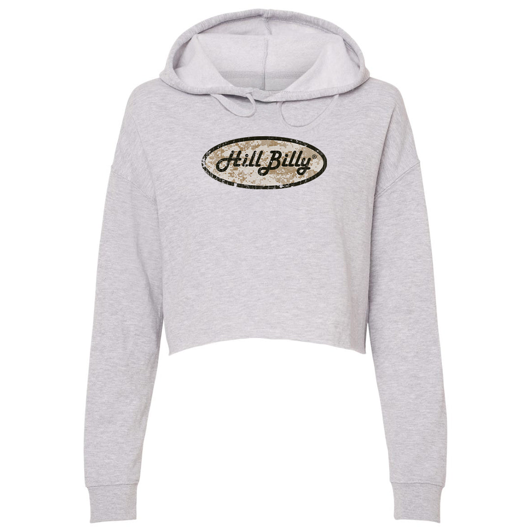 Women's | HillBilly DIGI CAMO LOGO | Lightweight Crop Hoodie