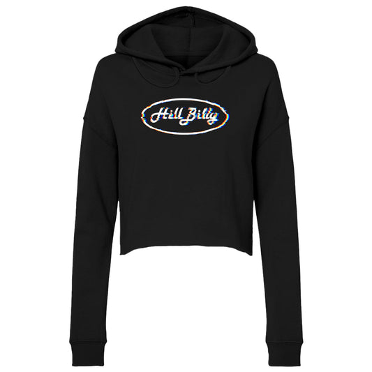 Women's | HillBilly Glitch Logo | Lightweight Crop Hoodie