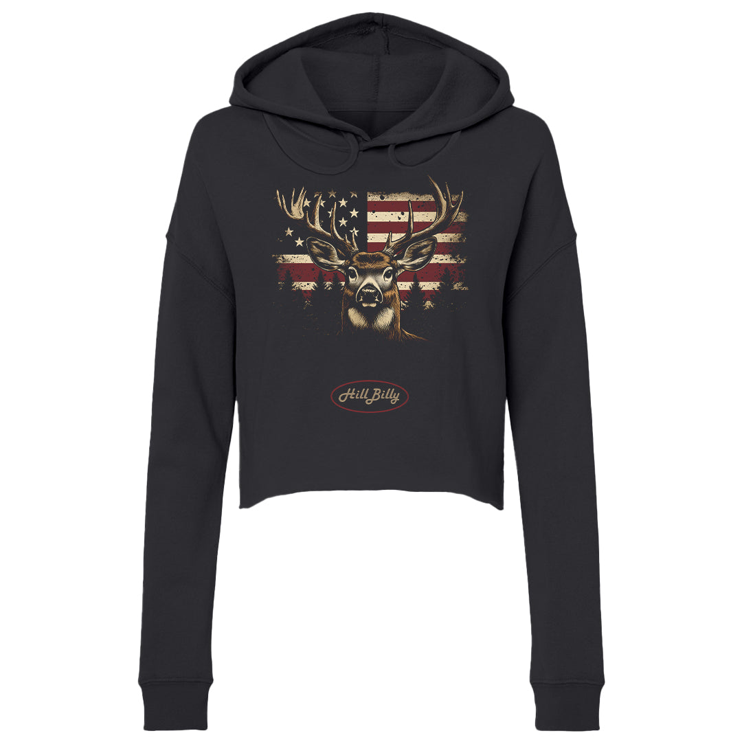 Women's | American Stag | Lightweight Crop Hoodie